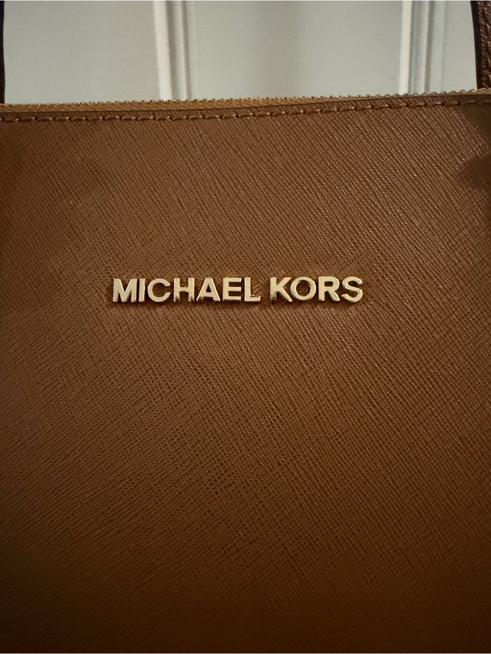 Michael Kors Cognac Tote with MK Charm - Picture 3 of 9